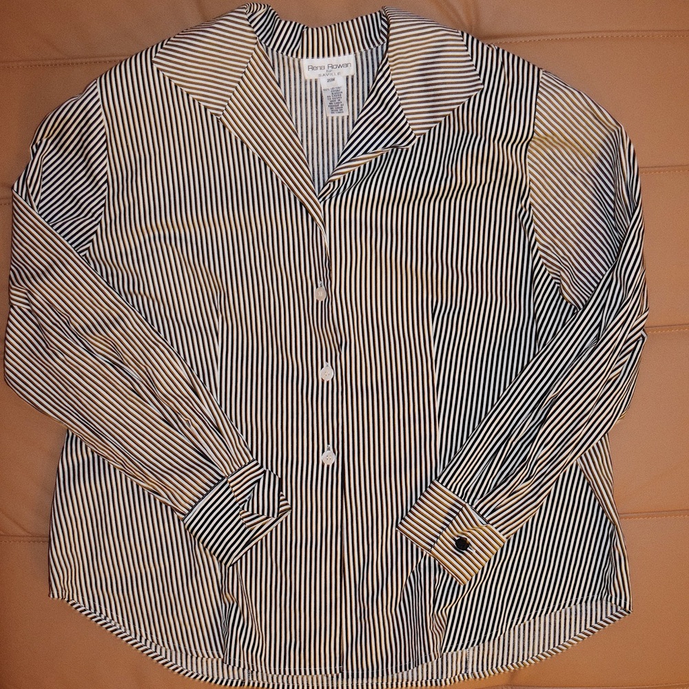 Vintage Saville Striped Button-Down Shirt